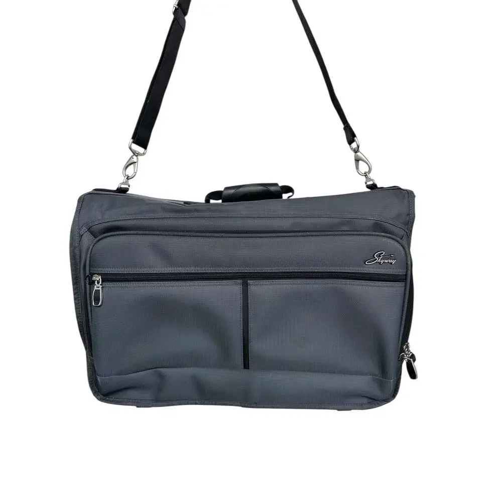Skyway Gray Trifold Hanging Garment Bag Carry On Travel Luggage Case Organizer